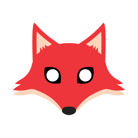 Fox mask for a holiday or masquerade. Vector Illustration foxy with big eyes and earsのイラスト素材