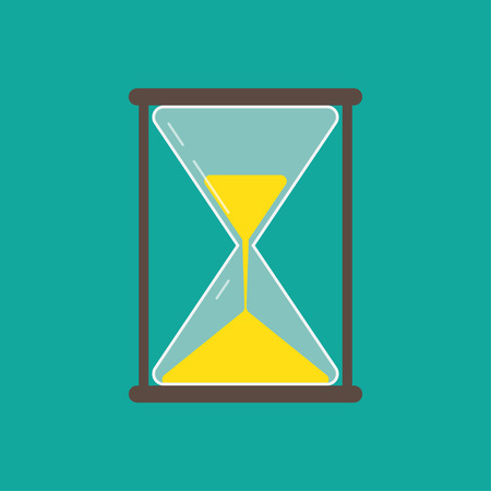hourglass isolated on white background. Simple sand-glass timer. Sand clock icon vector illustrationのイラスト素材