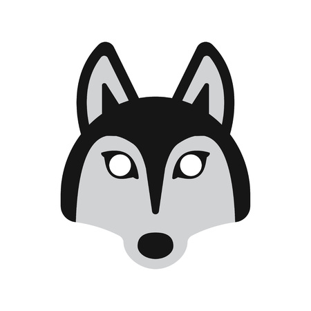 face mask animal dog husky, on a white backgroundのイラスト素材