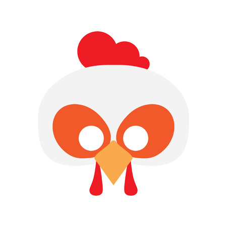 Cartoon rooster mask vector. cock carnival mask, vector illustration holiday symbol.のイラスト素材