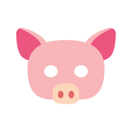 Cartoon piggy mask vector. piglet carnival mask, vector illustration holiday symbol.のイラスト素材