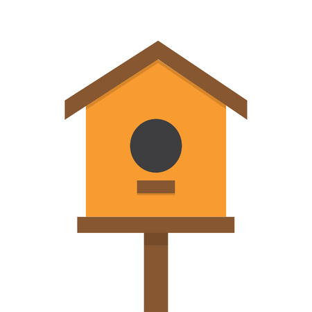 vector illustration of bird house, nesting box bird house, homemade building for birds, birdhouse handmade objectのイラスト素材