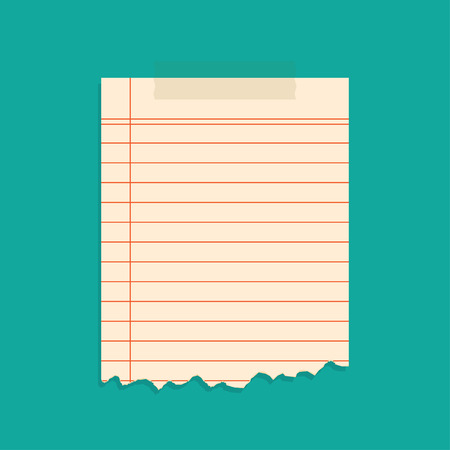 Ripped pieces of paper taped with adhesive tapes, on white backgroundのイラスト素材