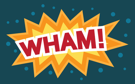 Comic Speech Bubble sticker WHAM Flat Vector Design Sticker