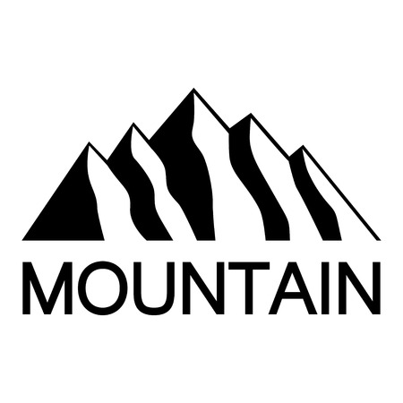 Mountain simple vector icon badge, Tourism and Travelのイラスト素材