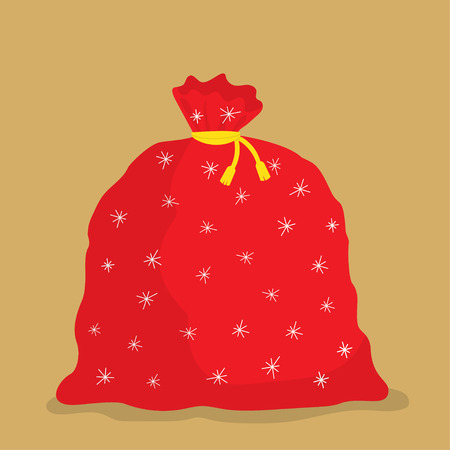 Santa Claus red bag. Big bagful. Vector Illustrationのイラスト素材