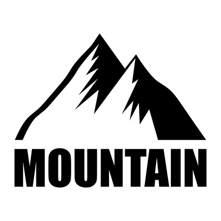 Mountain simple vector icon badge, Tourism and Travelのイラスト素材