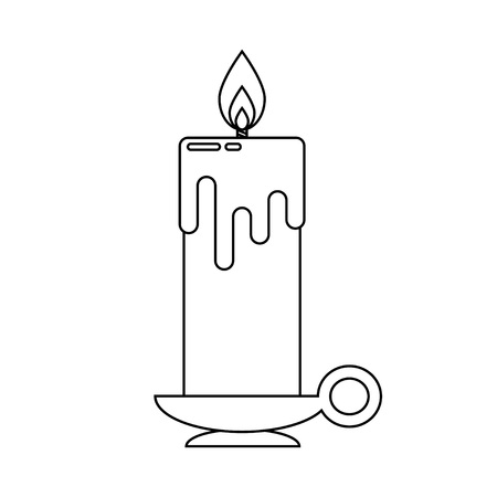 Candle in candlestick isolated illustration on white backgroundのイラスト素材