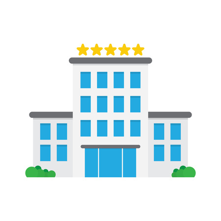 Hotel building five stars. illustration vector, on white backgroundのイラスト素材