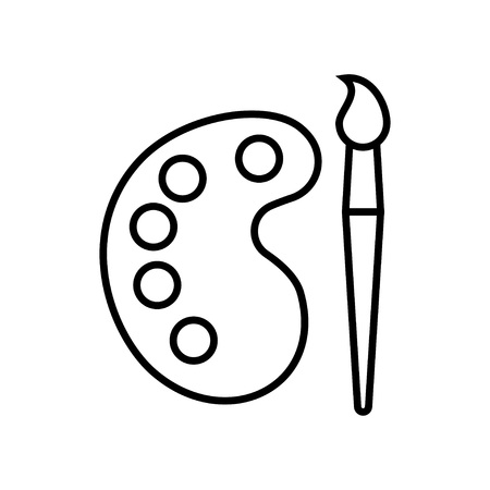 Palette with Paint brush. Painting and Drawing Tool. Vector illustrationsのイラスト素材