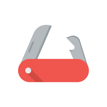 pocket knife on white background. Vector illustration.のイラスト素材