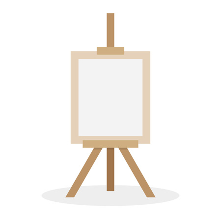 Wooden easel with blank space. Vector illustration. Isolated on Backgroundのイラスト素材