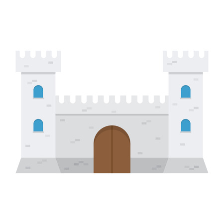 medieval castle, isolated on white background. Vector illustrationのイラスト素材