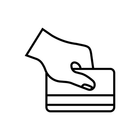 hand holding credit card Isolated on white background. Vector illustrationのイラスト素材