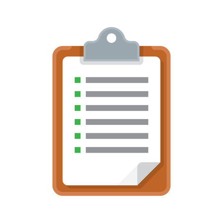 Clipboard with checklist. vector icon isolated on white background.のイラスト素材