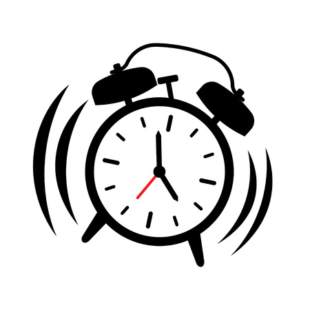 Alarm clock ringing. Wake-up time. vector illustration isolated white backgroundのイラスト素材