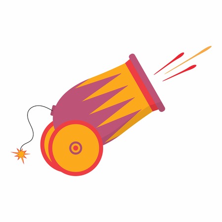 Cartoon cannon on the whiteのイラスト素材