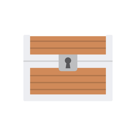 Wooden Chest isolated on white background. Vector illustration.のイラスト素材