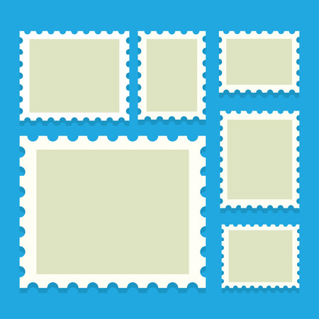 blank postage stamps, templates with place for your images. Vector Illustrationのイラスト素材
