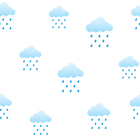 Clouds and rain pattern. seamless pattern with drops and clouds, illustration vectorのイラスト素材