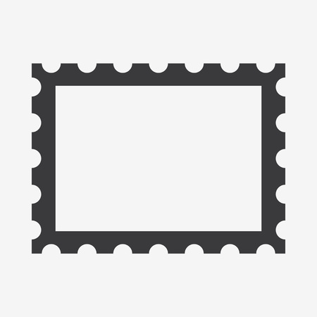 postage stamp icon isolated on a white background. Vector illustration.のイラスト素材
