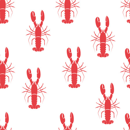 red lobster seamless pattern. vector illustration on isolated backgroundのイラスト素材