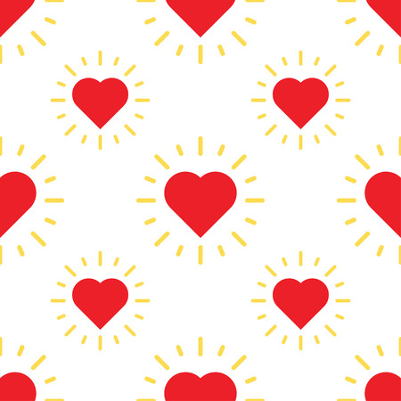love hearts pattern with ray. Valentines day holiday, vector illustrationのイラスト素材