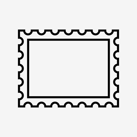 postage stamp icon, on white background. vector illustrationのイラスト素材
