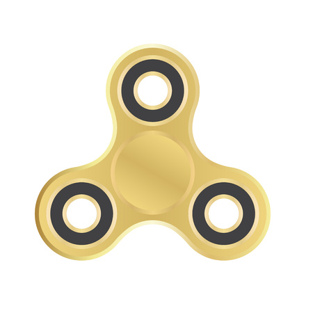 Gold fidget spinner icon. isolated on white background. vector illustrationのイラスト素材