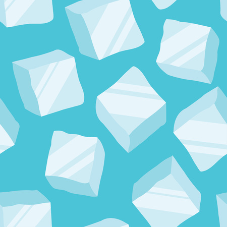 ice cubes on a blue background, seamless pattern. vector illustrationのイラスト素材