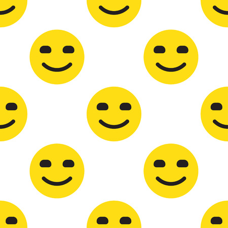 Smile Face Seamless Pattern on white background. Vector Illustrationのイラスト素材