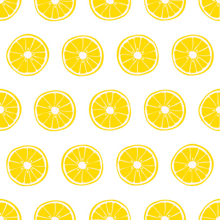 Seamless pattern with oranges on white background. Vector illustration.のイラスト素材
