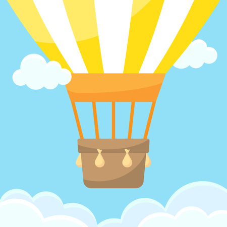 Hot air balloon in the clouds vector illustrationのイラスト素材