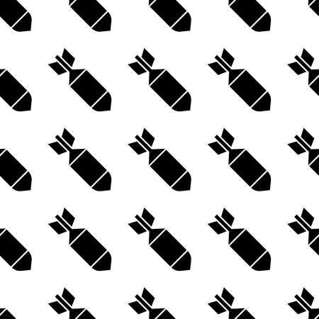 Air bomb seamless pattern. Vector illustration cartoon bomb. War ornament.のイラスト素材