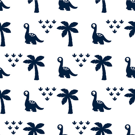 seamless pattern with dinosaur, creative vector childish background for fabric, textile.のイラスト素材