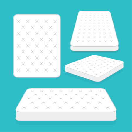 Comfortable double mattress for sleeping in all positions set.のイラスト素材