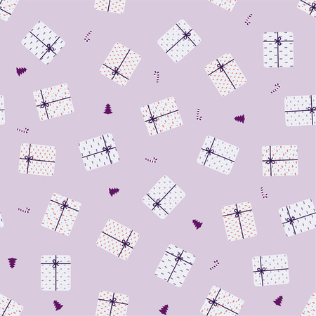 Seamless pattern with colorful presentsのイラスト素材