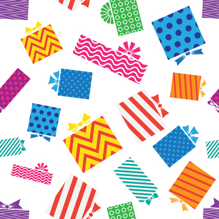 Seamless pattern of gift boxesのイラスト素材