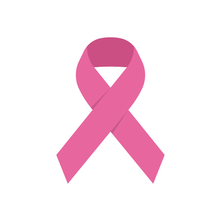Pink ribbon icon, breast cancer awareness symbol. vector illustrationのイラスト素材