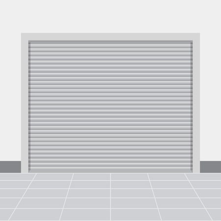 Roller warehouse shutter doors, garage door. Vector illustrationのイラスト素材
