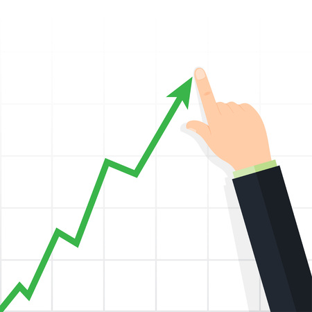 Diagram up. Profit concept, growing business graph. Increase sales. Vector illustrationのイラスト素材