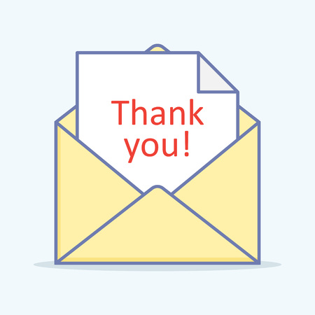 Open letter, with a Thank you message. Vector illustrationのイラスト素材