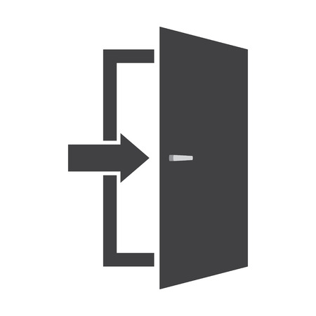 Door icon for Emergency exit sign. Door entrance on Flat Vector illustrationのイラスト素材