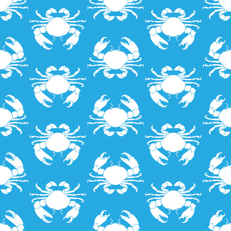 Seamless pattern with crabs. Seafood. Sea background. Vector illustrationのイラスト素材