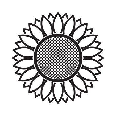 Sunflower icon, isolated on white background, flat style - Vector illustrationのイラスト素材