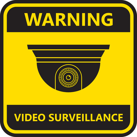 Video surveillance sign. CCTV Camera. Sticker vector illustrationのイラスト素材