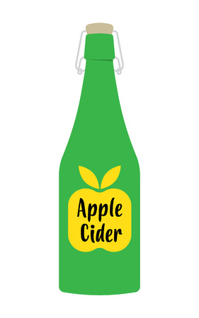 Apple cider vinegar in bottle. isolated on white background, vector illustrationのイラスト素材