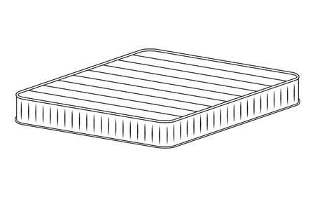 Mattress flat icon. Outline medical mattress, vector illustration isolated on white backgroundのイラスト素材