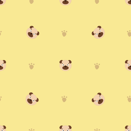 Seamless pattern with cute cartoon dog, can be used as a background, wallpaper, fabric and for other designのイラスト素材