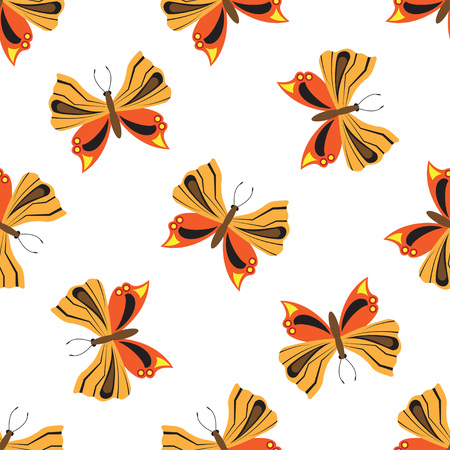 Seamless pattern with butterflies. Vector illustrationのイラスト素材